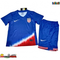 Camisa de Futebol Estados Unidos Equipamento Secundário Infantil Copa America 2024 Manga Curta (+ Calças curtas)
